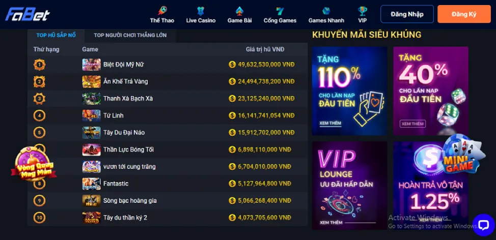 Người chơi cwin666 nhà cái thắng jackpot lớn